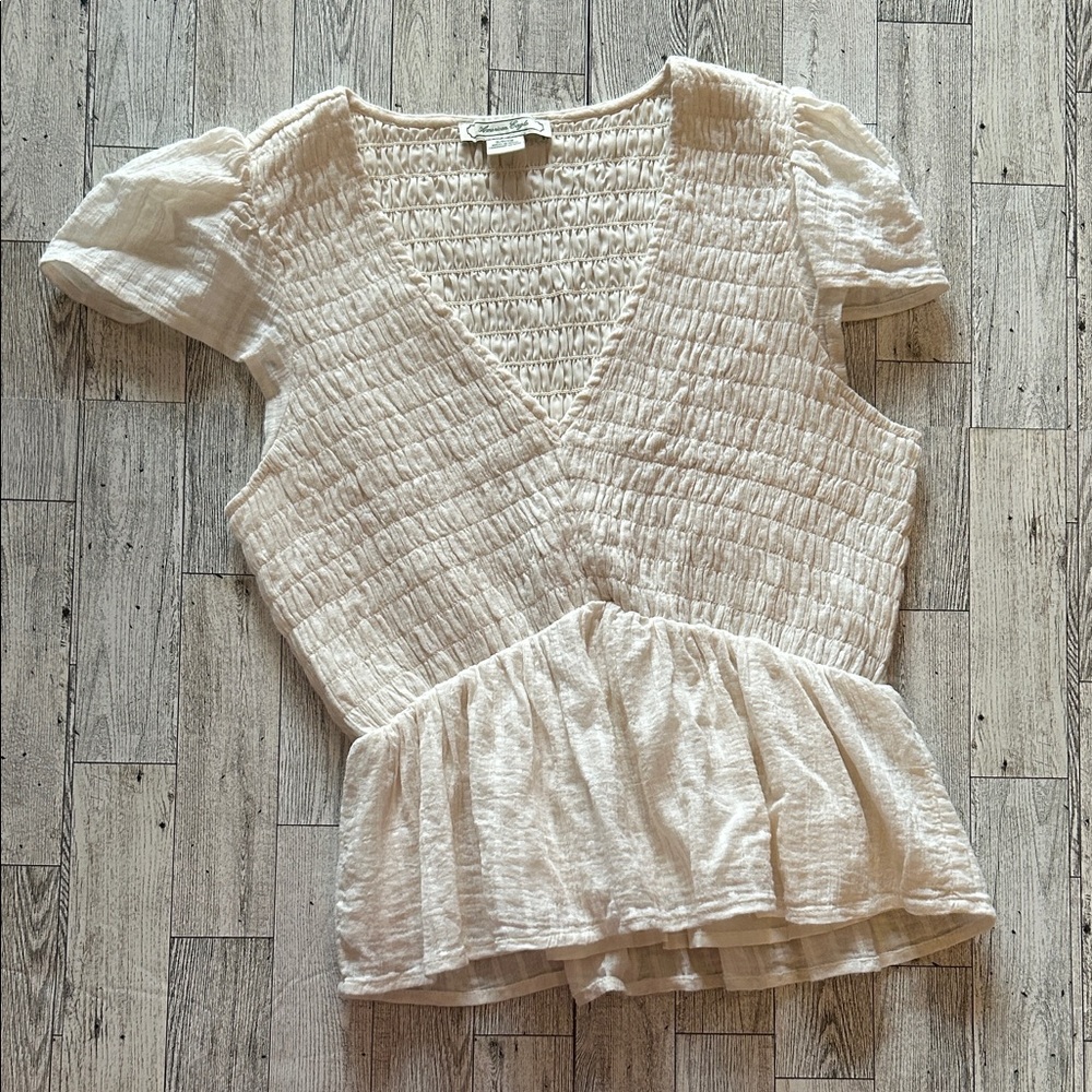 American Eagle Outfitters Cream Blouse size S